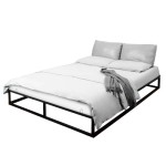 (Double, Black) Heavy-Duty Platform Bed Frame - Strong Load Capacity, Easy to Assemble